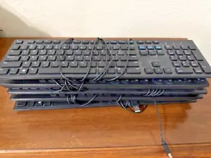 X5 Bundle Dell KB216-BK-US Multimedia Desktop Slim English Wired USB Keyboard QW - Picture 1 of 6