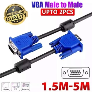 Premium 1.5M 3M 5M VGA SVGA 15pin Male to Male Extension PC Monitor LCD Cable - Picture 1 of 12