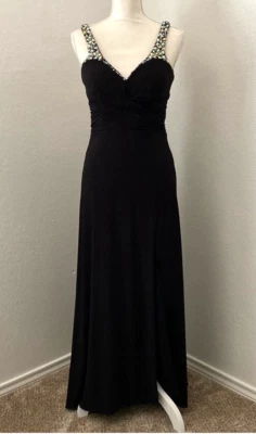 Vestido Jersey Formal SPARKLE Baile de graduación con Escote y Espalda con Cuentas - Juniors Talla 8 Foto 1 de 4