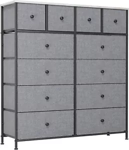 Kommode Schrank Sideboard mit 12 Schubladen aus Stoff mit Griffen Metallrahmen - Bild 1 von 42
