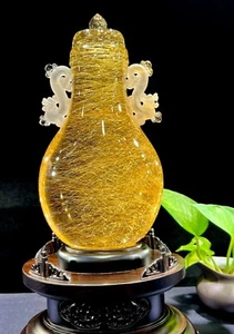 1.26LB Top Museum level Natural golden rutile Quartz Mineral specimen Crystal - Picture 1 of 6