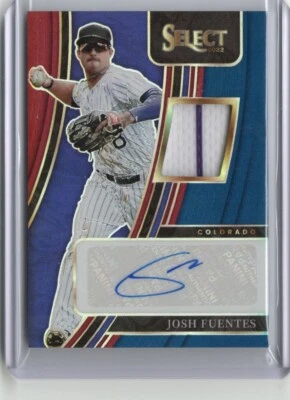 2022 Panini Select Josh Fuentes Tri-Color Signature Materials /49 - Rockies - Image 1 of 2