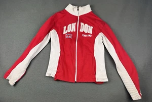 Chaqueta Awnhill London Y2k Streetwear Motocicleta Inglaterra Rojo Blanco Cremallera Juvenil XL - Imagen 1 de 14