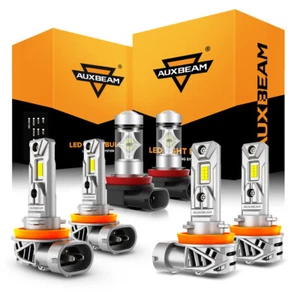 AUXBEAM 1:1 H9 H11 H8 LED Headlight High Low Beam Fog Light 6500K Super Bright - Picture 1 of 12