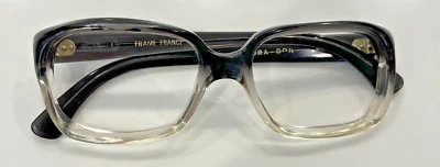 Marco de gafas grueso gris grande transparente vintage Francia B&B 44x20 5,5 temperaturas Foto 1 de 4