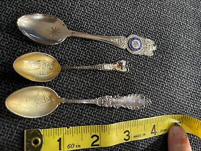 3 Antique Sterling Silver New Jersey Souvenir Spoons: Atlantic City, Cape May • 24.95$