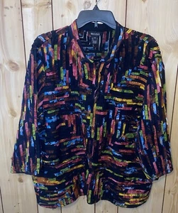 Multiples Mujeres 1X Chaqueta Cinta Arco Iris Negra Malla Elástica Cremallera Mangas 3/4 - Imagen 1 de 7