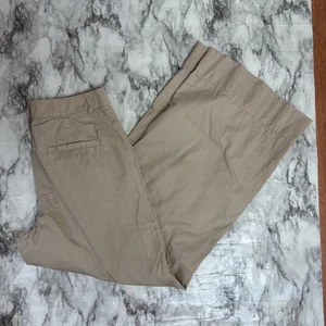 Pantalones LOFT Popelina Pierna Ancha Talla 2 100% Algodón Tostado Crema Alto - Imagen 1 de 9