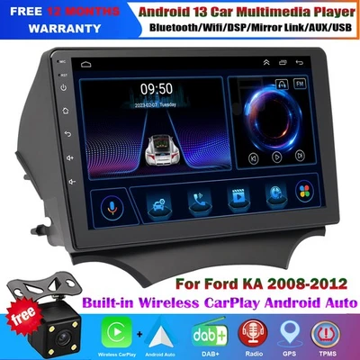 9" Android 14 CarPlay Autoradio GPS Navigation BT DAB+USB Für Ford KA 2008-2012 - Bild 1 von 4