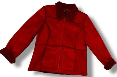 Penny Lane Style & Co. Winter Coat Womens Large Red Faux Fur Warm Y2K Timeless - Image 1 of 4