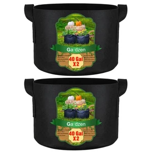 2-Pack 40 Gallon Grow Bags, Aeration Fabric Pots with Handles, Pot for Plants - Picture 1 of 8