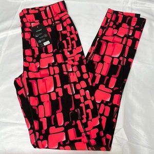 Neu mit Etikett abstrakter Druck neonpink und schwarz Stretch Sportleggings Gr. S/M - Bild 1 von 2