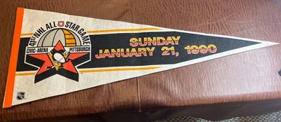 41-й МАТЧ ВСЕХ ЗВЕЗД НХЛ Pittsburgh Civic Arena 1990 полноразмерный вымпел - Изображение 1 из 4