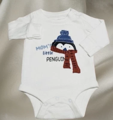 Koala Baby Boy Size Newborn Moms Little Penguin White Bodysuit - Image 1 of 3