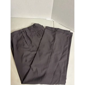 Haggar Clothing Mens Gray Flat Front Dress Pants 44 x 30 Polyester Blend - Picture 1 of 4