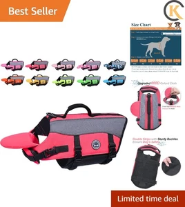 Reflective Pink Dog Life Vest with Extra Padding - Ideal for Water Adventures - Picture 1 of 10