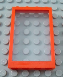 LEGO Red 1x4x5 Window with Translucent Clear Glass - Picture 1 of 1