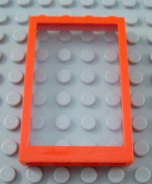 LEGO Red 1x4x5 Window with Translucent Clear Glass - Image 1 of 1
