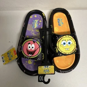 Sandalias sin cordones Bob Esponja y Patrick Slides para hombre talla 10 - Imagen 1 de 6