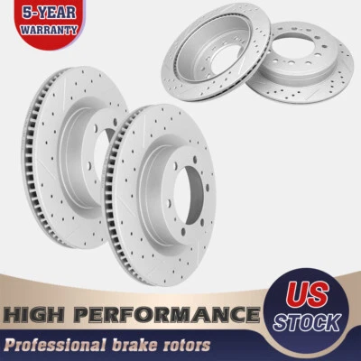 Rotores de freno delanteros y traseros perforados para Lexus GX460 2010-2018 Toyota 4Runner Foto 1 de 4