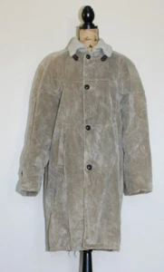 Vintage Tan Corduroy Fleece Lined Button Up Long Coat Women's XL/1X 49" - Picture 1 of 15