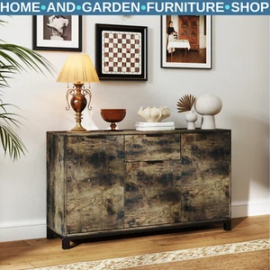 Large Sideboard Storage Cabinet for Living Room Industrial Cupboard Doors Drawer - Picture 1 of 14