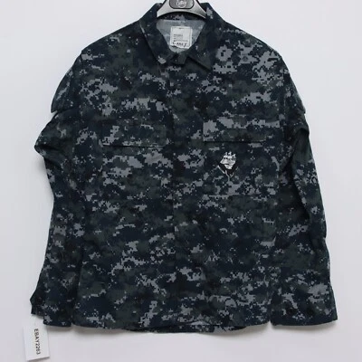 Chemise Militaire Bleu Marine Numérique Pattern Utilisé Taille S (Cod.EBAY2263) - Photo 1/4