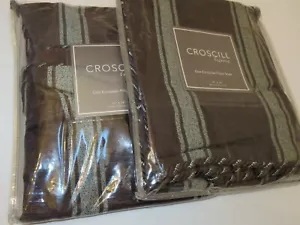 2 Euro Shams Croscill Yorkville braun blau gestreift NEU - Bild 1 von 3