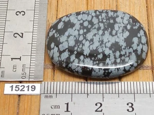 OBSIDIENNE FLOCON DE NEIGE pierre plate naturelle qualité AB 10g reiki galet - Picture 1 of 3