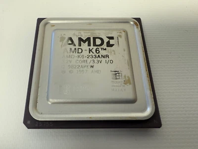 AMD AMD-K6-233ANR 233MHZ CPU PROCESSOR AMD-K6 3.2V CORE 3.3V I/O TOP WORN - Image 1 of 4