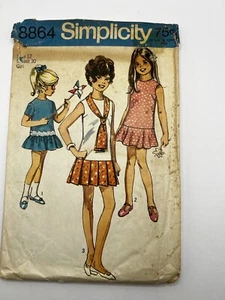 Vintage 1970 Sewing Pattern Women Girls Dresses Simplicity 8864 - Picture 1 of 3