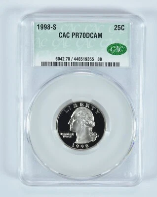 1998-S Washington Quarter PR70 DCAM CAC - Image 1 of 4