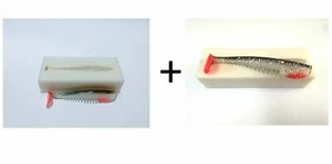 2 moldes para señuelos acanalados - 2,5 pulgadas / 6,4 cm + 4,3 pulgadas / 11 cm - Imagen 1 de 7