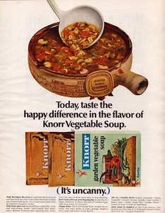 Knorr Vegetable Soup European Recipe Flavor 11 Vegetables Vintage Print Ad 1964 - Picture 1 of 4