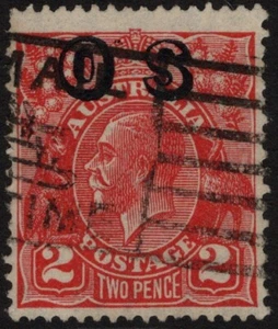 SOBREIMPRESIÓN 2D ROJA KGV "OS" MUY EXTRAVIADA (A29497) - Imagen 1 de 1