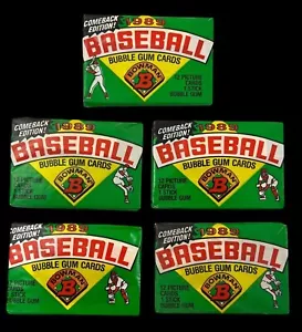 Menge (5) ungeöffnete 1989 Bowman Wachspackungen Baseballkarten - Ken Griffey Jr Rookie - Bild 1 von 2