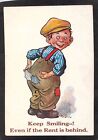 C5770 Humour Keep Smiling Salmon #1587 PU1929 Lewin vintage postcard