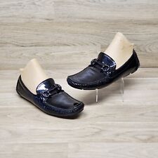 Salvatore Ferragamo Black Patent Leather Parigi Gancini Driver Loafers Size 8.5