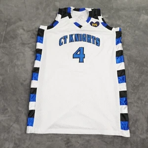 CT Knights Basketball Jersey Mens XXL White Blue Black Logo Hit AAU - Picture 1 of 10