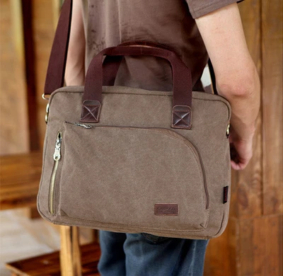 CLASSICAL CANVAS 17" 18" COMPUTER BAG  LAPTOP SHOULDER BAG MESSENGER CASE BAG  - Image 1 of 4