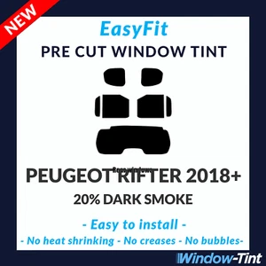 EasyFit Static Pre Cut Window Tint For Peugeot Rifter 2018+ - 20% Dark Rear - Picture 1 of 3