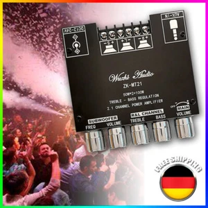 Digitaler Leistungsverstärker Bluetooth 5.0 HiFi 2.1 Kanal Subwoofer Audio Board - Bild 1 von 11