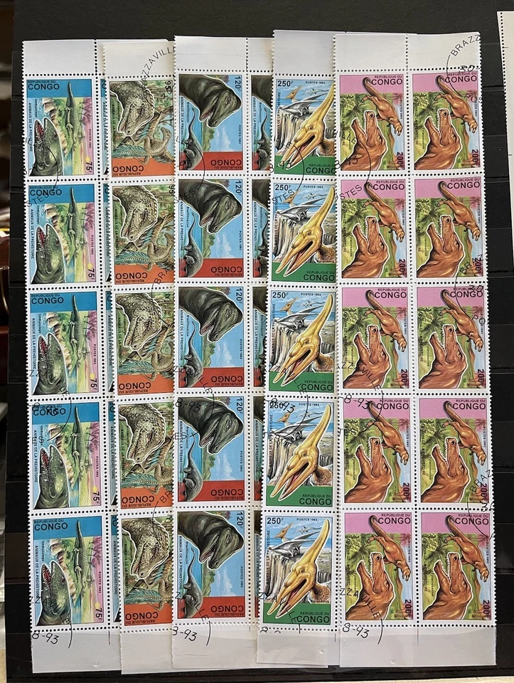 10x Congo - Dinosaurs / Reptiles on stamps - Timbres  - stamps CTO - Z12 - Image 1 of 1