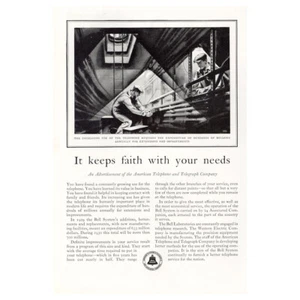 1930 Bell Telephone: It Keeps Faith With Your Needs Vintage Print Ad - Picture 1 of 1
