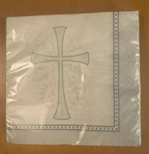 Divinity Silver Pattern Communion/Baptism/Confirmation Beverage Napkins 16 -2Ply - Picture 1 of 2