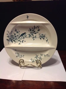 Rare Longwy France Mignon Divided Asparagus Plate Flowers/Bird/Bee Circa 1870 - Picture 1 of 11