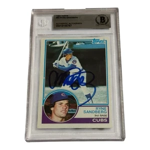 RYNE SANDBERG SIGNED AUTOGRAPH 1983 TOPPS ROOKIE CARD #83 RC HOF BECKETT AUTO - Picture 1 of 4