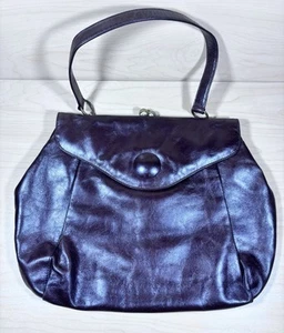 HOBO International Morgan Brown Leather Purse Handbag Tote Kiss Magnetic Closure - Picture 1 of 10