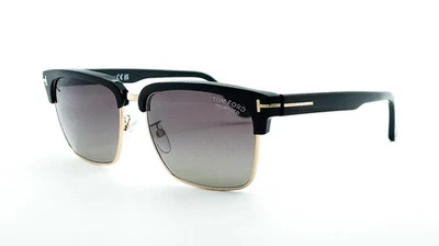 TOM FORD TF 0367 River Sunglasses 01D Black Gold/Gray Polarized  57 new - Image 1 of 4
