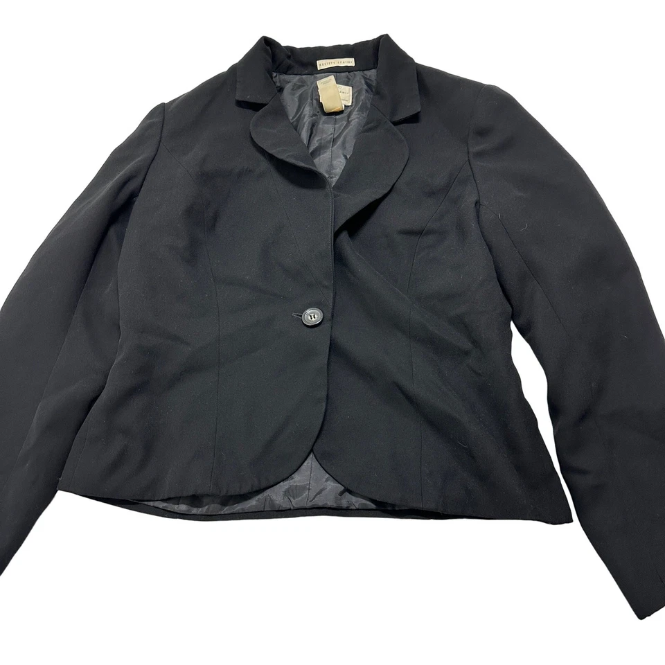 Blazer Emma James Mujer Talla 12 Negro Minimalista Negocios Informal Carrera Oficina Foto 1 de 4